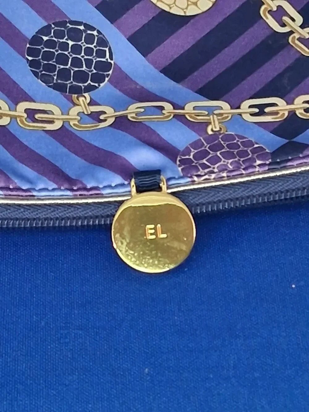 Estée Lauder Cosmetic Bag Duo Floral Pouch & Gold Chain Print Case
